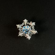 Blue Crystal Snowflake Brooch