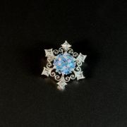 Blue Crystal Snowflake Brooch