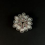 Red Crystal Floral Brooch